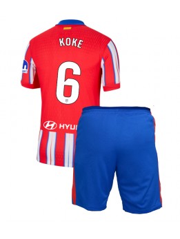 Detské Futbalové oblečenie Atletico Madrid Koke #6 2024-25 Krátky Rukáv - Domáci (+ trenírky)